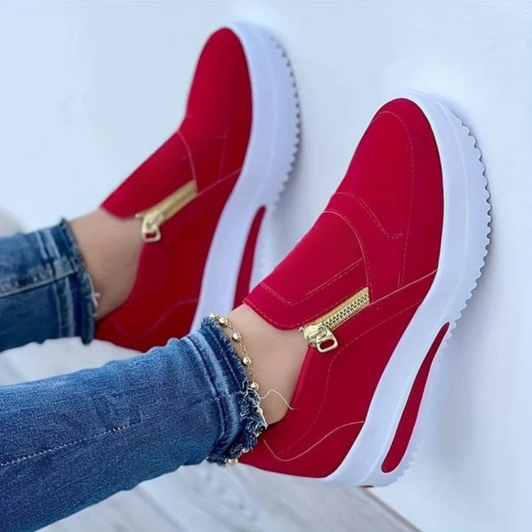 Zapatillas ligeras y cómodas con cremallera lateral