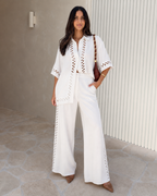 Conjunto de camisa y pantalones de lino calado®