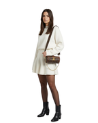 Vestido Mini de Punto de Manga Larga y Cuello Redondo para mujer®