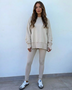 Conjunto Deportivo de Suéter Holgado y Pantalón para Mujer®