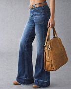 Jeans Acampanados Retro con Bolsillos para Mujer