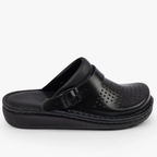 Zuecos Barcelona de Cuero Natural Negro®