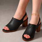 Sandalias de Tacón con Puntera Abierta