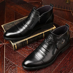 Botines de cuero con cremallera lateral