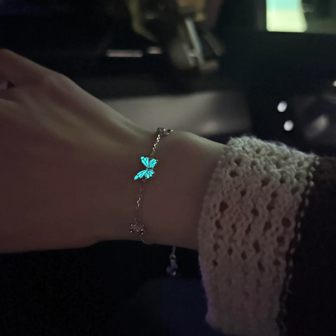 Pulsera con Dije de Mariposa Luminiscente (OFERTA 2X1)