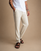 Pantalón de Lino Casual de Corte Recto
