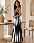 Vestido Largo de Tirantes con Estampado Ondulado