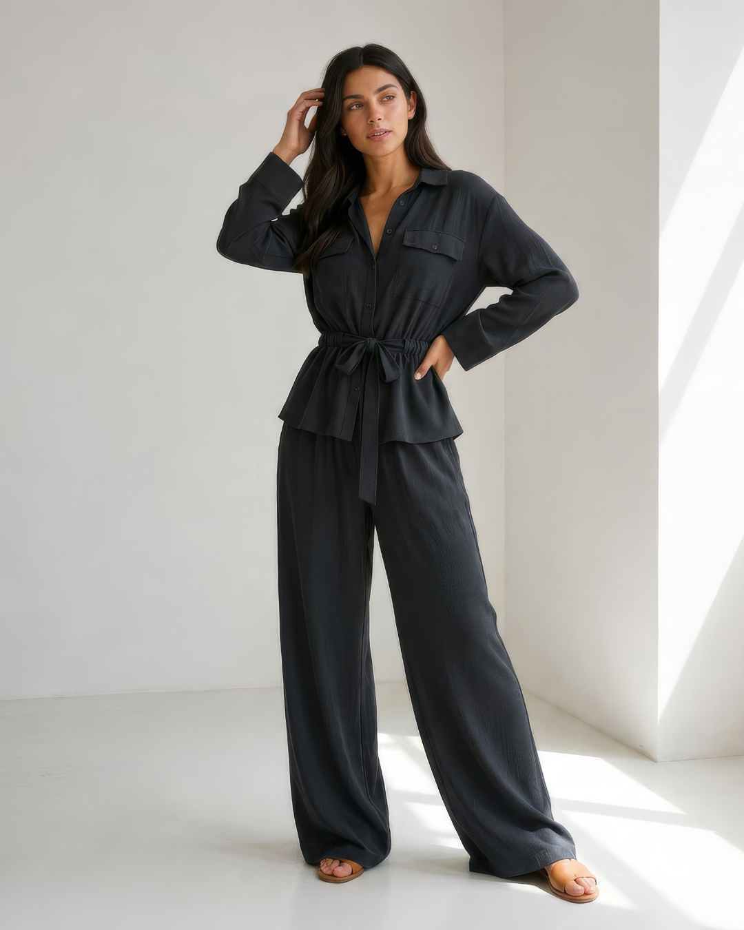 Conjunto Fluido de Blusa y Pantalón®