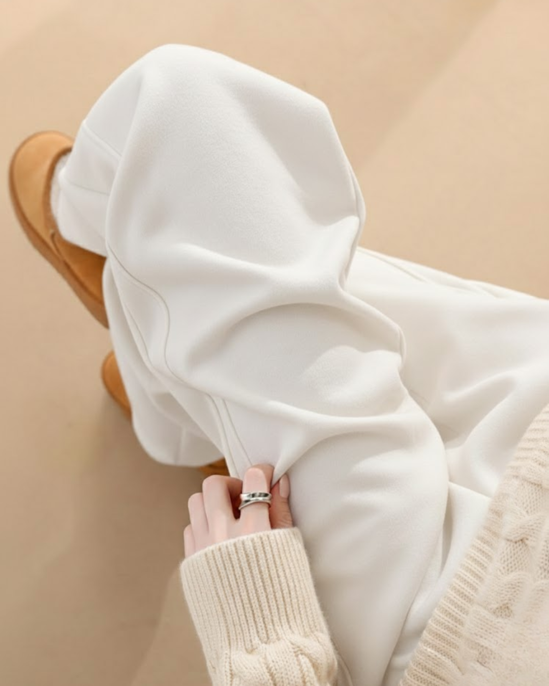 Pantalones Anchos de Material sintético para Mujer