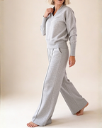 Conjunto de Dos Piezas con Top Holgado y Pantalón Ancho Para Mujer