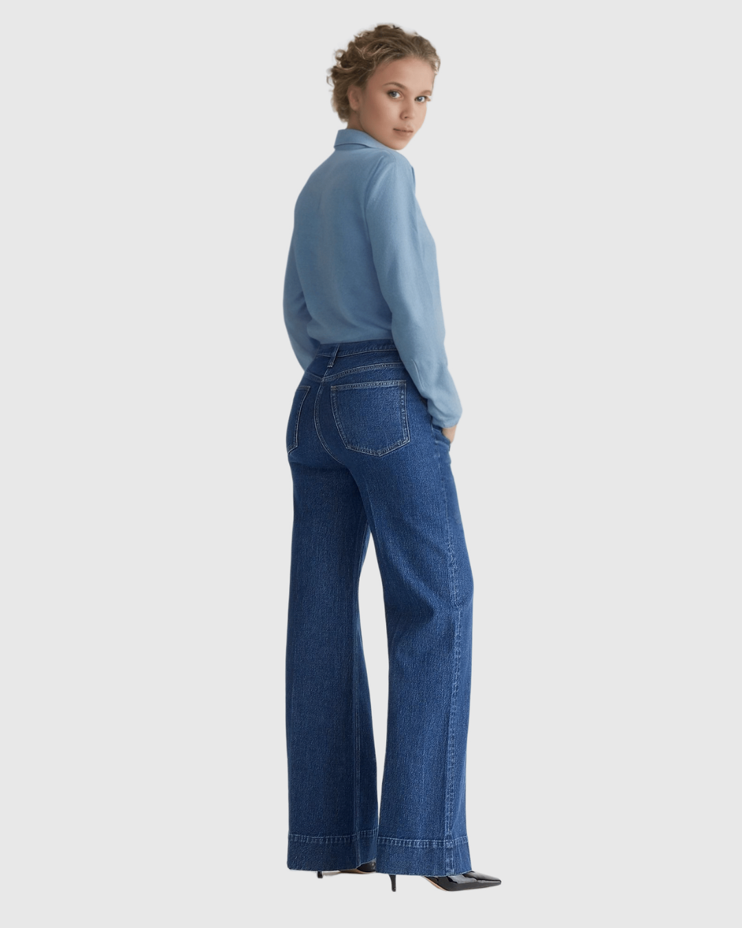 Pantalón de Cintura Alta y Corte Ancho con Control del Vientre®
