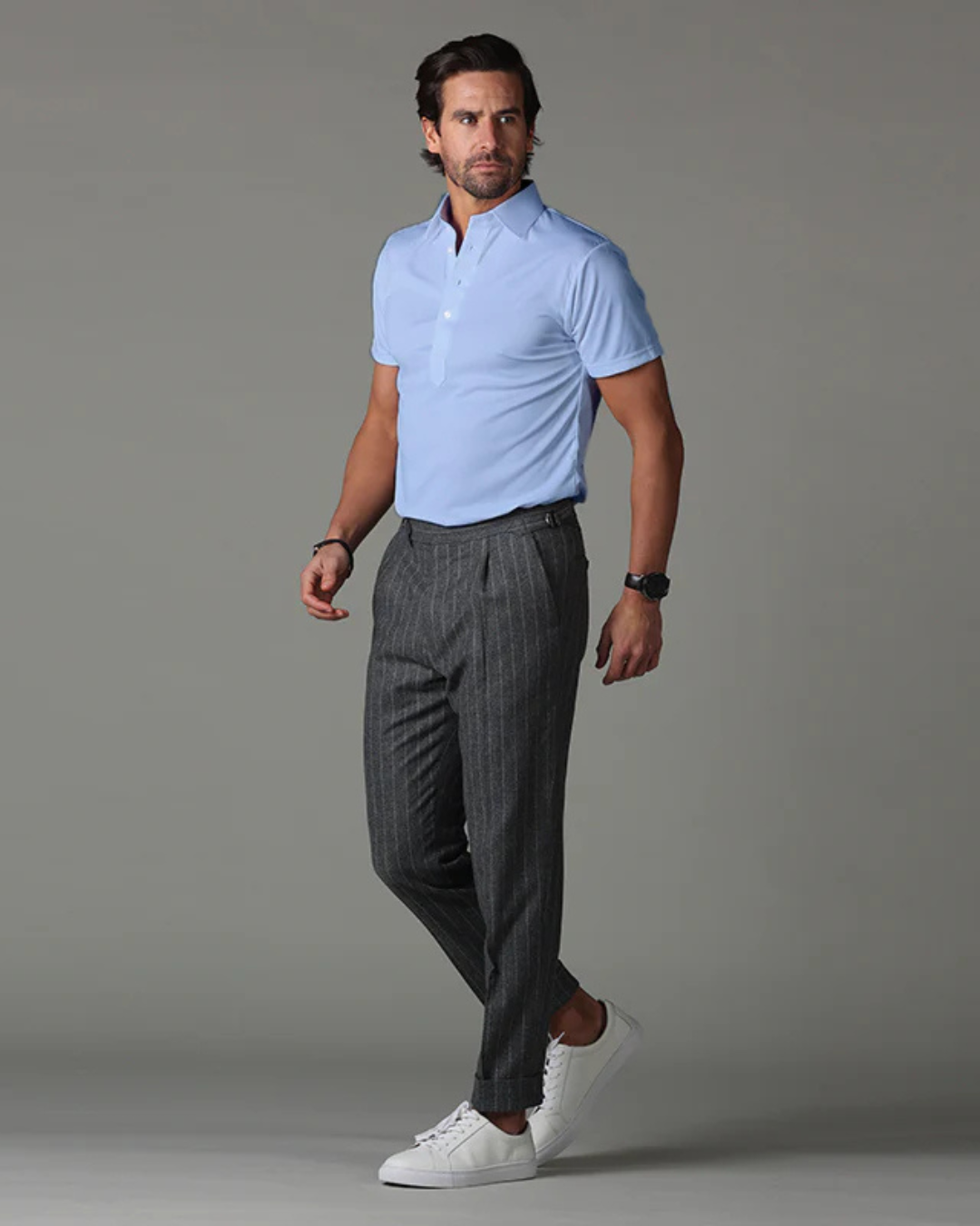 Polo Elástico de Cuello Semiabierto para Hombre (OFERTA 2X1)