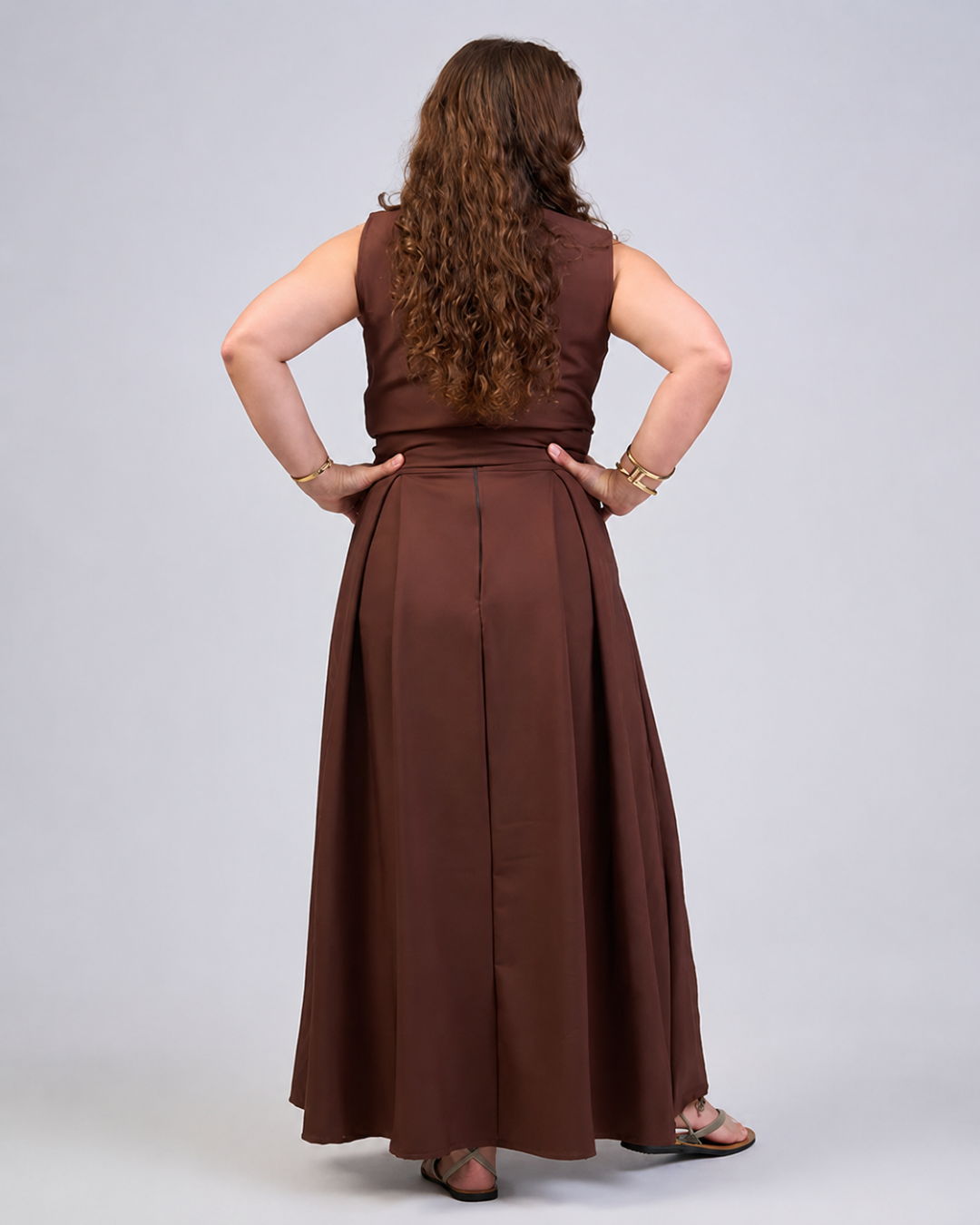 Vestido Midi con Cinturon Ajustable