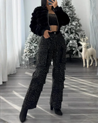 Jeans cargo con pedrería para mujer®