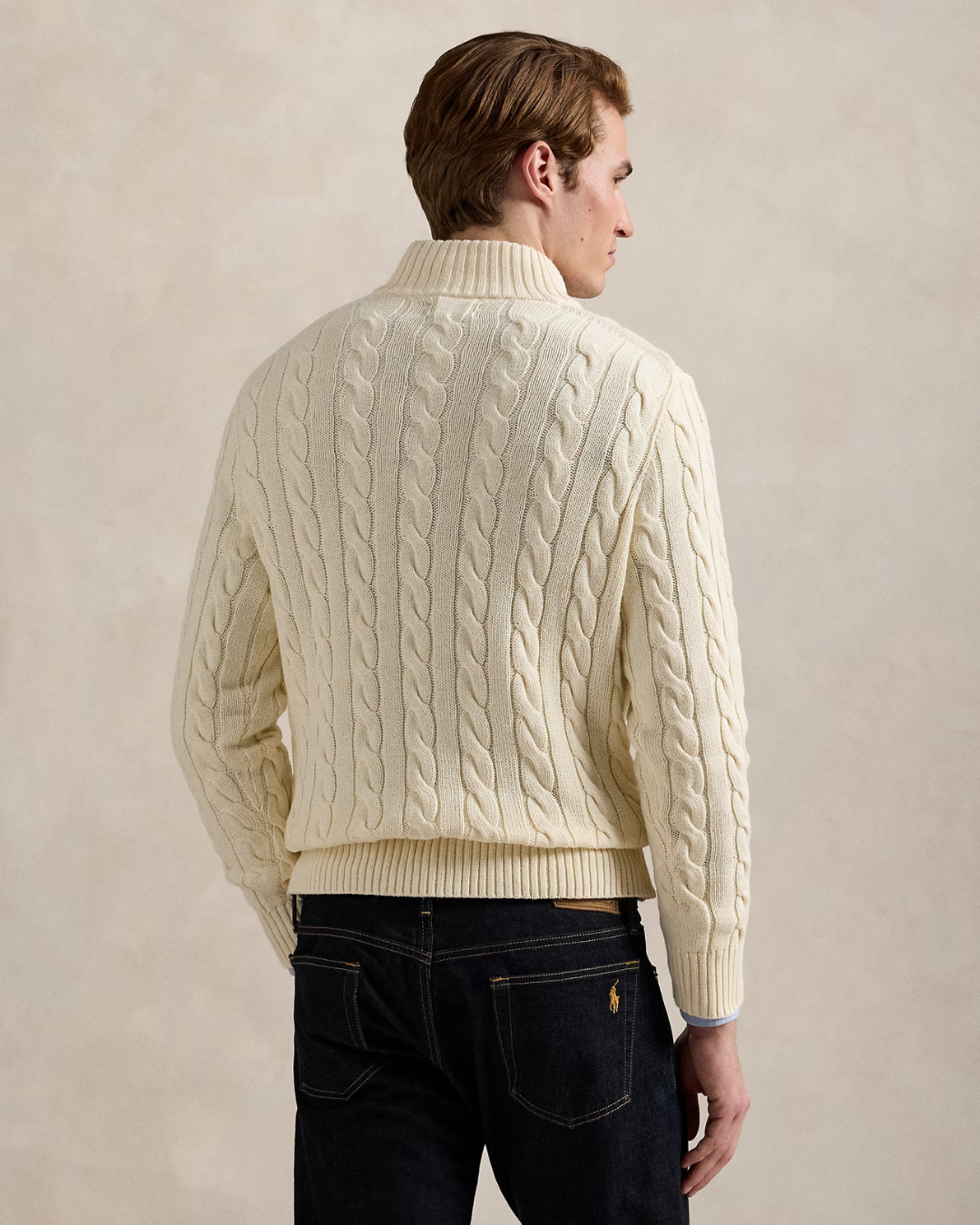 Suéter de Punto de Algodón con Cremallera para Hombre