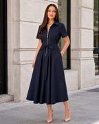 Vestido midi elegante con cremallera®