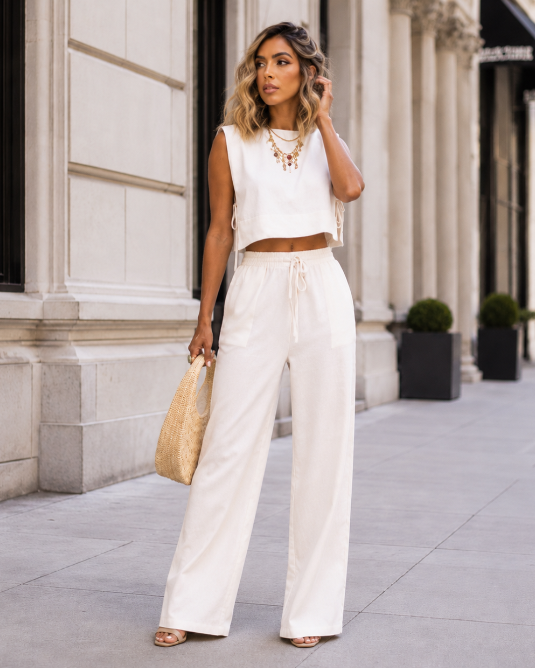 Conjunto relaxed de pantalón ancho