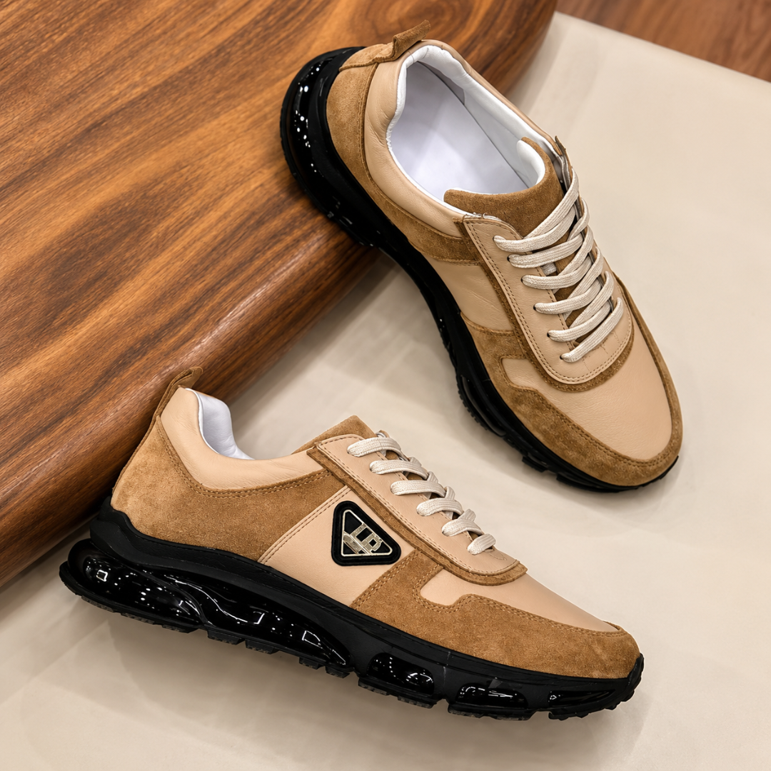 Zapatillas Deportivas en Piel y Gamuza