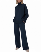 Conjunto de Dos Piezas Sudadera Suelta y Pantalón de Pierna Ancha Para Mujer®