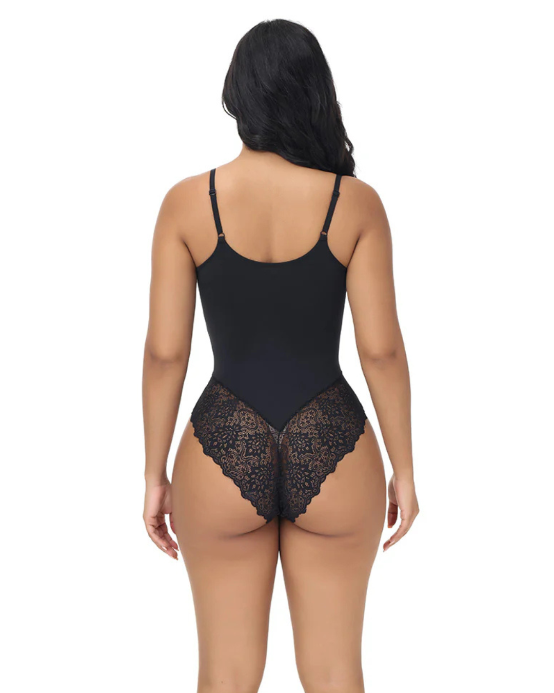 Body moldeador de una pieza en encaje sin mangas y con tirantes finos para mujer®