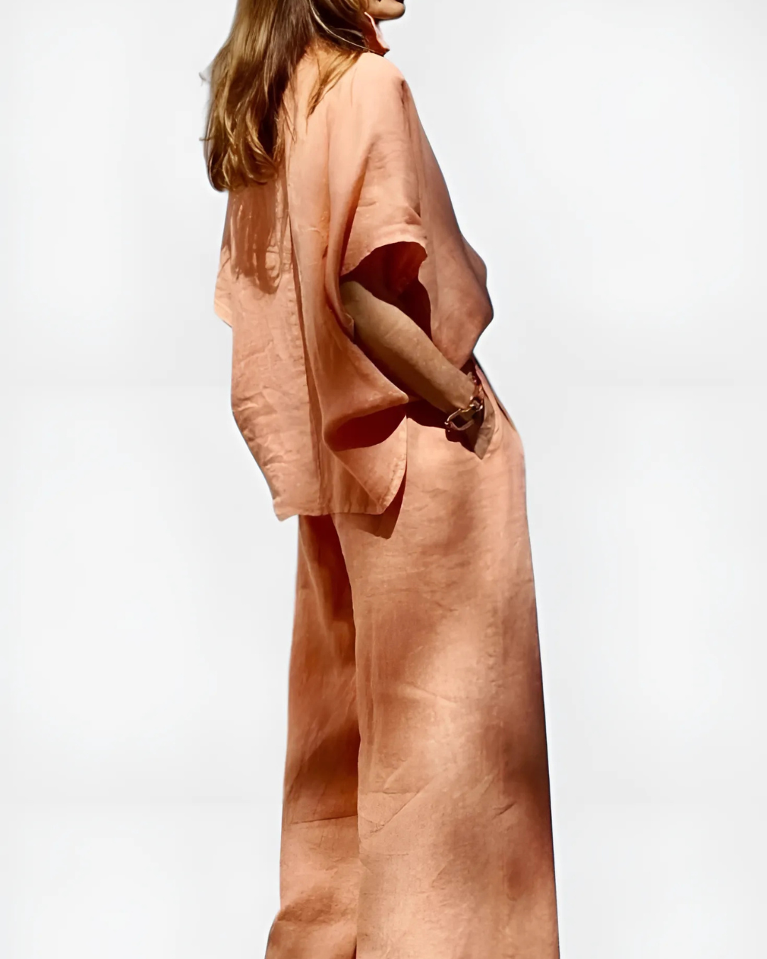 Conjunto de Camisa y Pantalón Holgado en Lino para mujer®