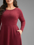 Vestido Midi Fit and Flare en Punto Texturizado®