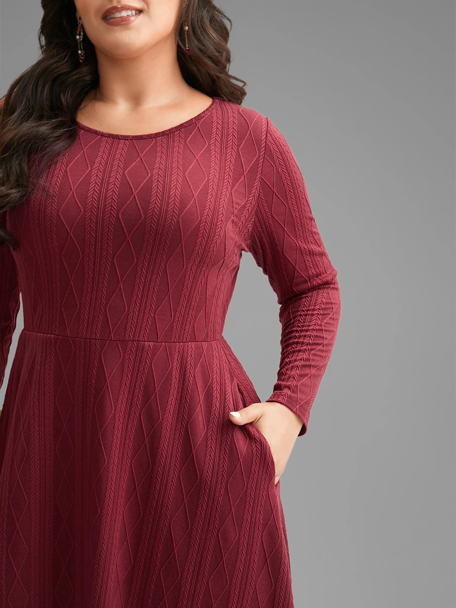 Vestido Midi Fit and Flare en Punto Texturizado®