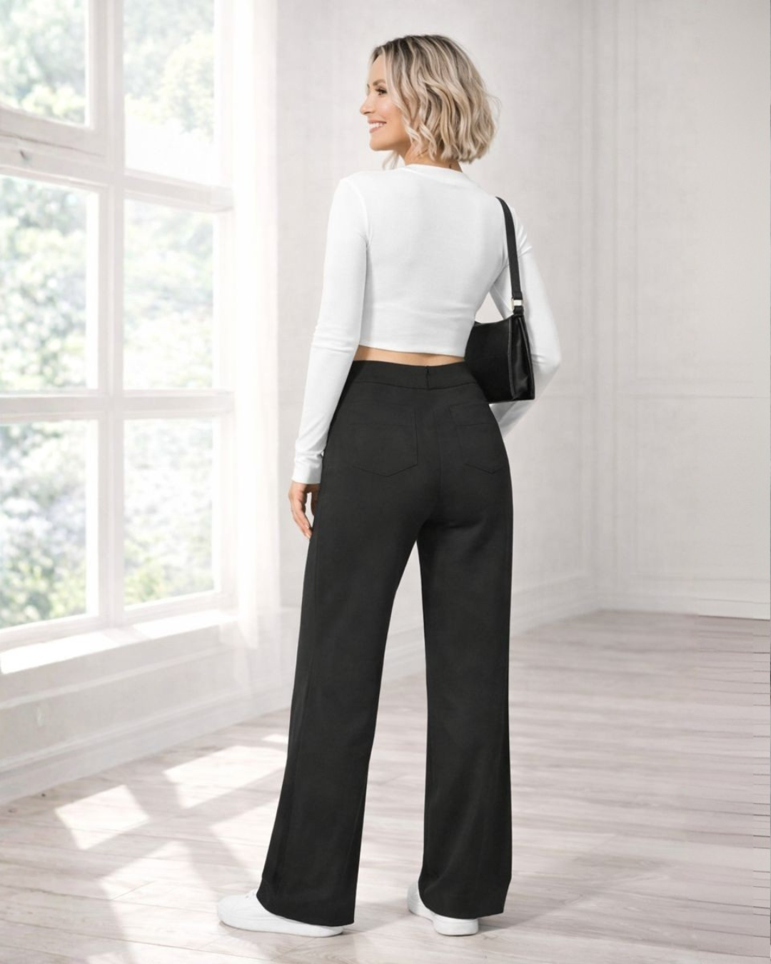 Pantalón Casual de Cintura Alta con Máxima Elasticidad para Mujer
