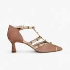 Tacones de Punta Fina con Detalles Dorados®