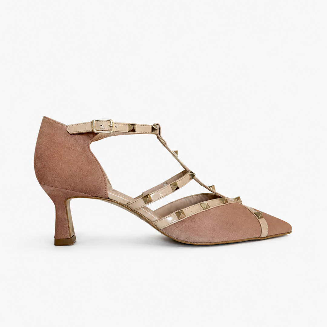Tacones de Punta Fina con Detalles Dorados®