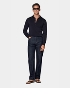 Polo de Manga Larga en Punto Fino para Hombre®