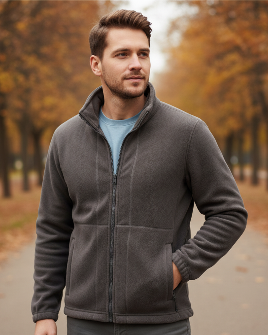 Chaqueta Polar Gruesa con Cuello Alto para Unisex