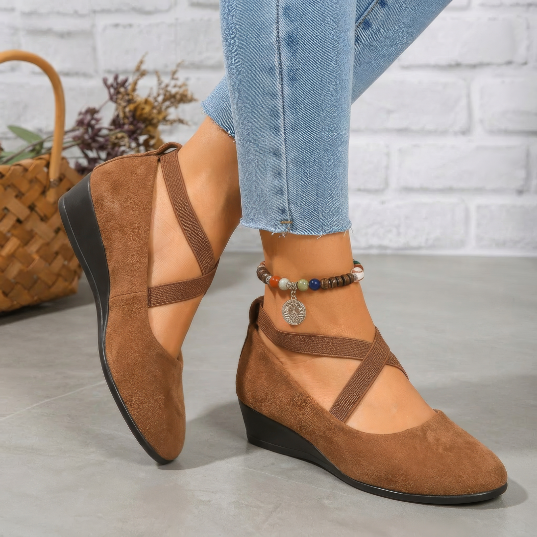 Zapatos de Cuña con Tiras Cruzadas