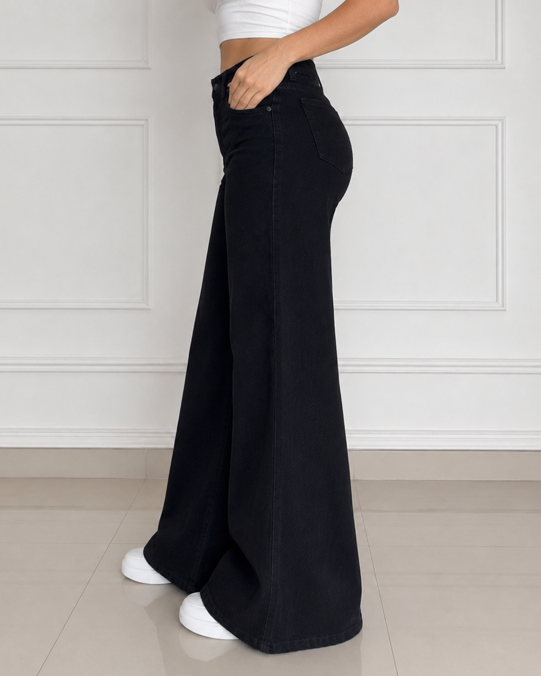 Pantalón de Tiro Alto Wide Leg