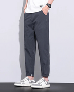 Pantalón Casual Unicolor Hombre con Bolsillos Laterales