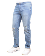 Jeans Elásticos con Diseño Rasgado de Ajuste Moderno Para Hombre®