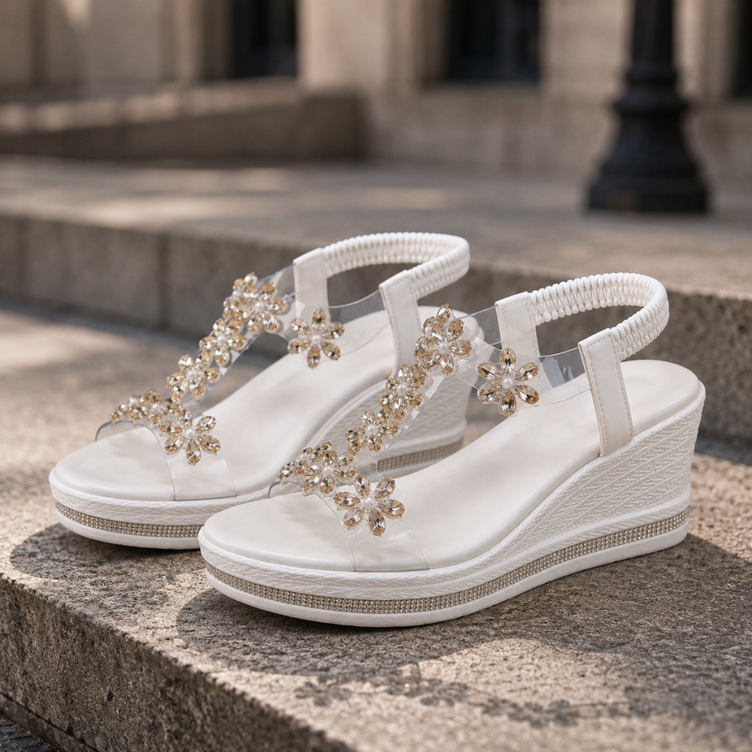 Sandalias de cuña con detalles florales®