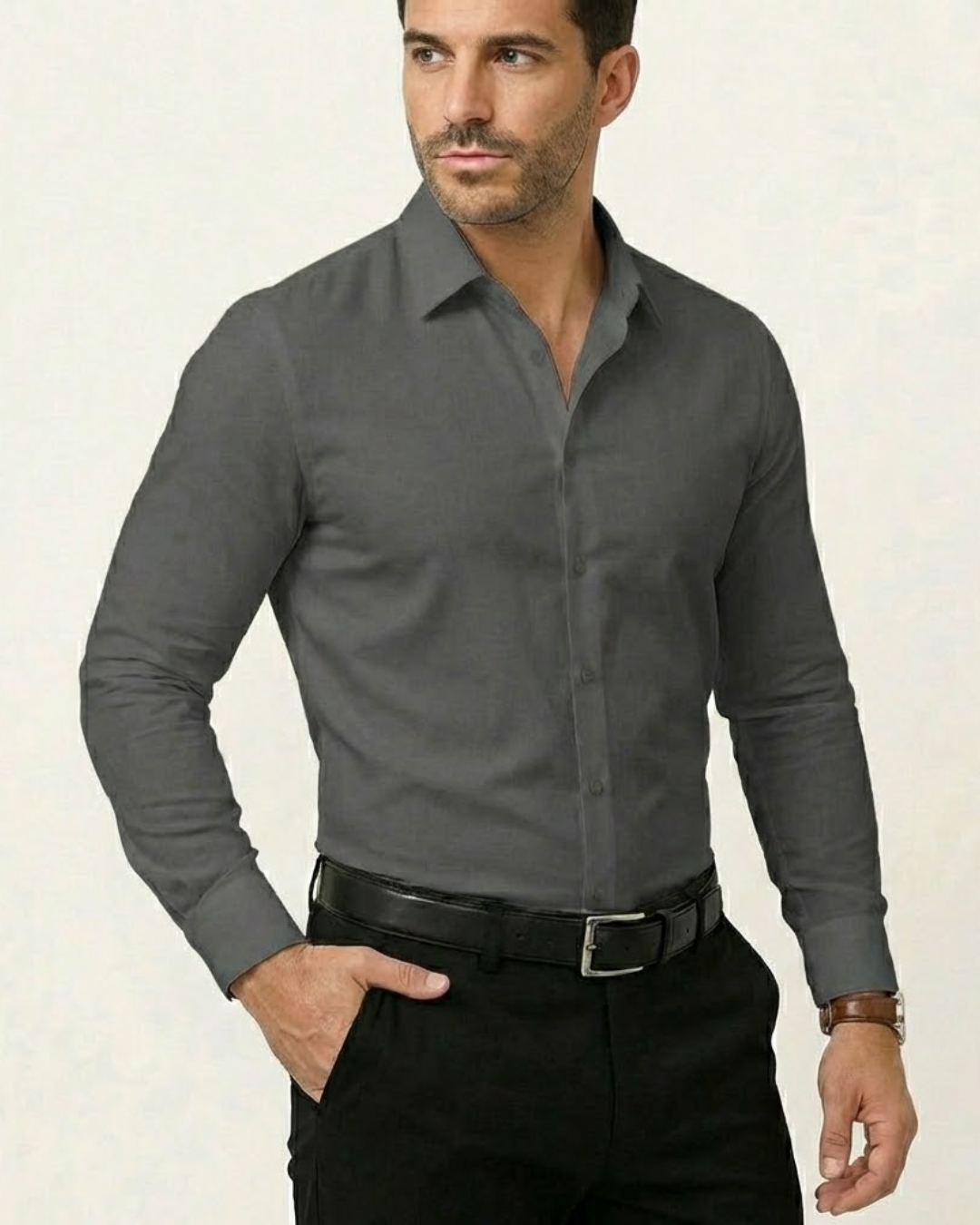 Camisa de Vestir con Tecnología de Estiramiento y Sin Planchado