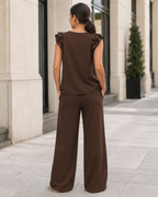 Conjunto de Top con Volantes y Pantalón Amplio®