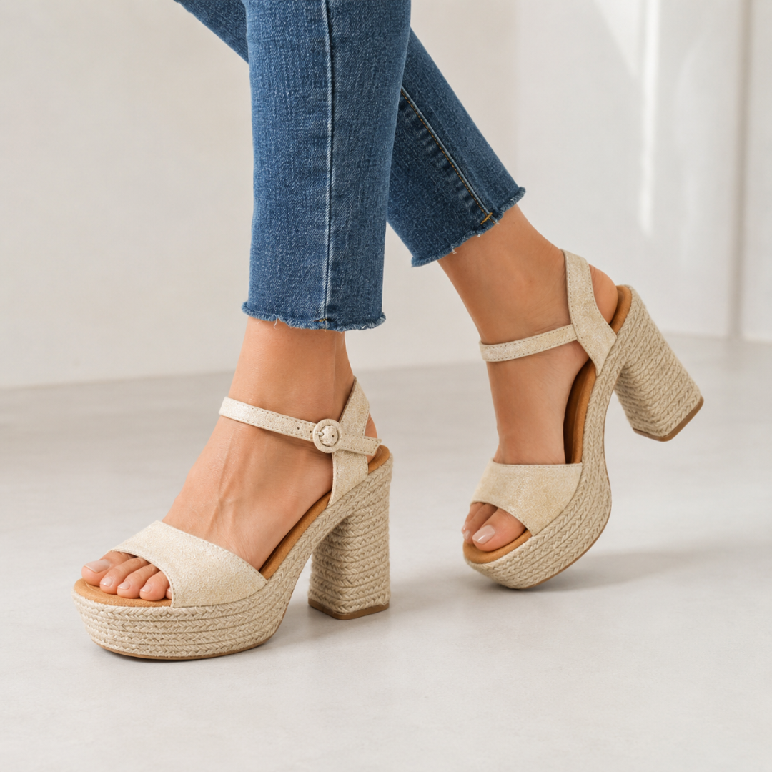 Sandalias de Plataforma con Tacón Ancho