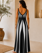 Vestido Largo de Tirantes con Estampado Ondulado