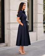Vestido midi elegante con cremallera