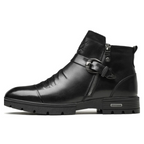 Botines de cuero con cremallera lateral