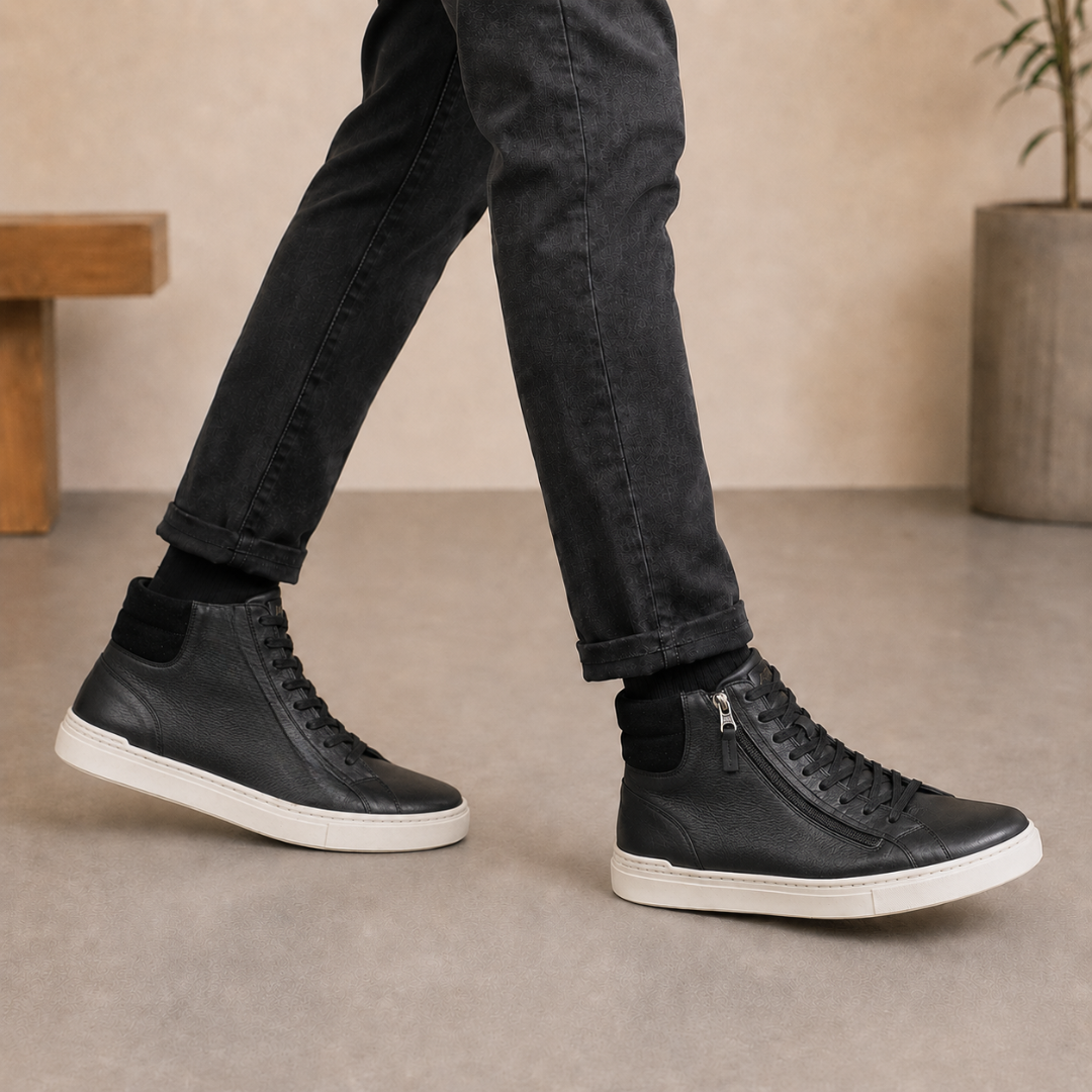 Zapatillas altas de piel con cremallera®