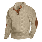 Jersey informal de manga larga con coderas para hombre