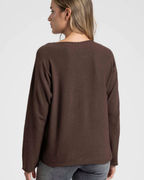 Jersey de Punto Fino con Cuello en V para Mujer®