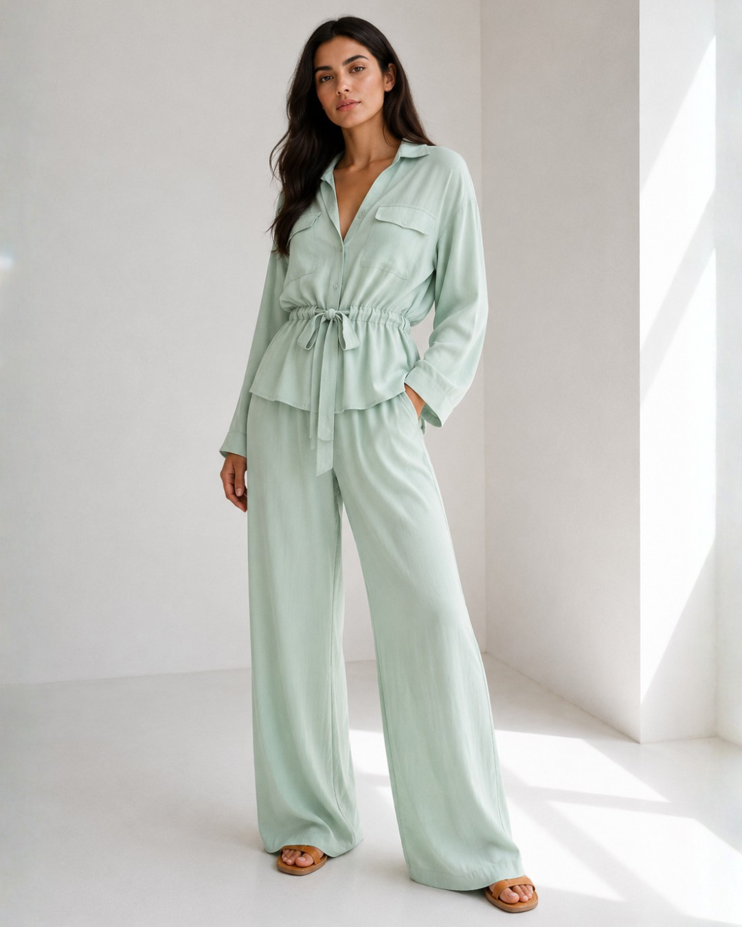 Conjunto Fluido de Blusa y Pantalón®