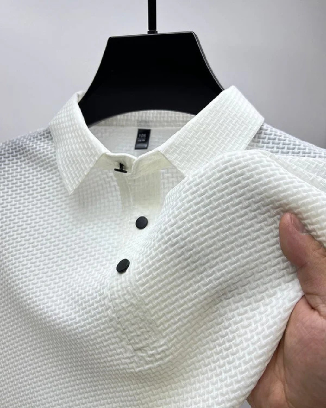 Polo con Tejido Texturizado de Manga Corta para Hombre