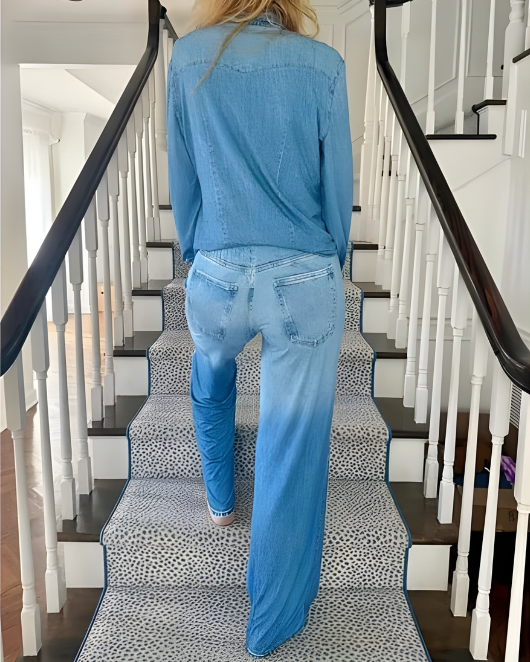 Conjunto de Pijama Denim Dreams para Mujer con Estilo Moderno y Confort Absoluto