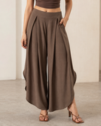 Pantalón Palazzo con Pliegues y Corte Fluido®